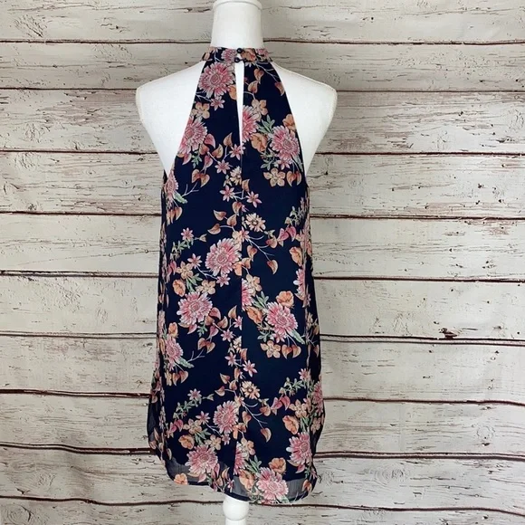 Forever 21 Floral Navy Small Halter Dress - Picture 5 of 9